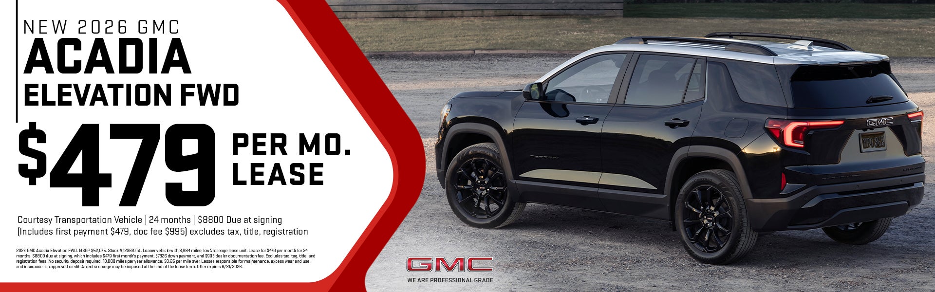 NEW 2026 GMC ACADIA ELEVATION FWD